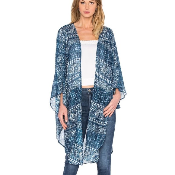 Amuse Society Tops - Amuse Society Evermore Blue Kimono Cardigan Swim Coverup Boho Kimono XS/S